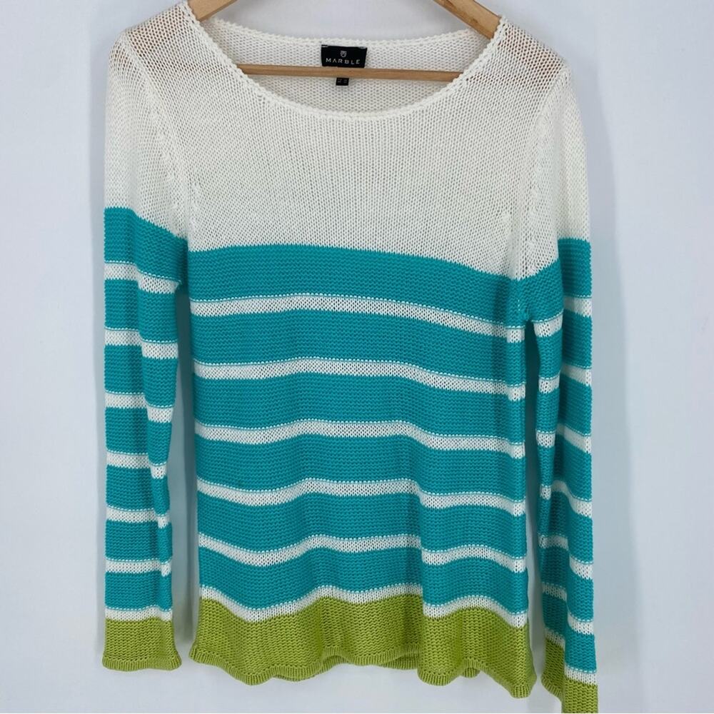 Marble Woman’s‎ Sweater Stripes Coastal Lightweight Medium